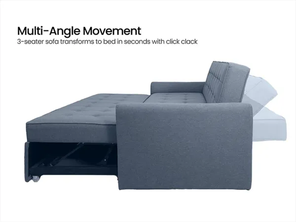Zenith Sofa Cum Bed in Denim Blue